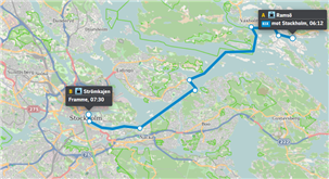Linje 83x Rams&ouml; via Tynning&ouml;-Rind&ouml;-Vaxholm till Str&ouml;mkajen